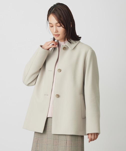 ショートビーバー ショート丈 ステンカラー コート