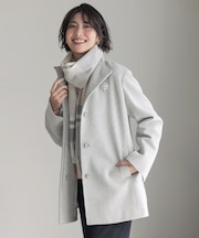 ショートビーバー ミディ丈 スタンドカラー コート