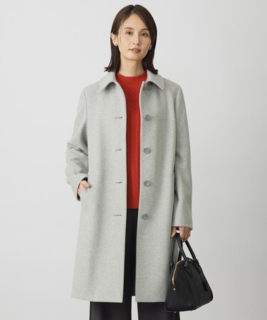 ショートビーバー ロング丈 ステンカラー コート