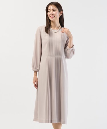 ノルディス2wayジョーゼット フロントプリーツ ワンピース