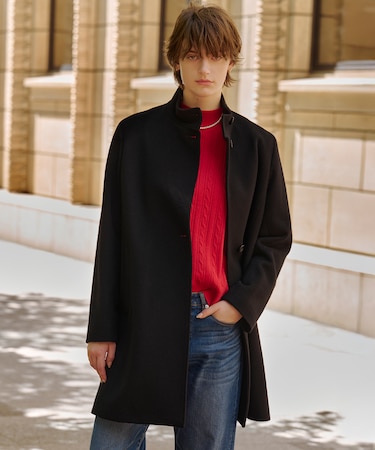 ショートビーバー スタンドカラー コート