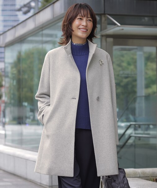 ショートビーバー スタンドカラー コート