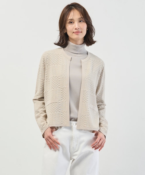 ジャガード ニット ジャケット