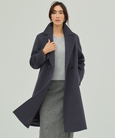 Pureラムウール ダブル ロングコート