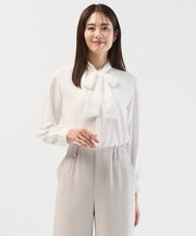 【洗える】ヌーディスバックサテン ブラウス