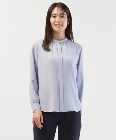 【洗える】ヌーディスバックサテン ブラウス