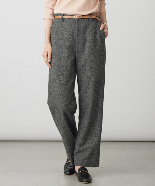 シルクネップツイード スレート パンツ