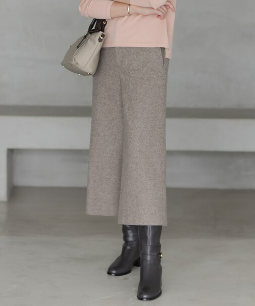 シルクネップツイード クロップド パンツ