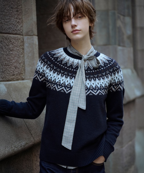 FAIR ISLE ラウンドネック ニット