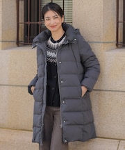 【洗える・2way】タフタダウン ロング丈 コート