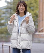 【洗える・2way】タフタダウン ミドル丈 コート