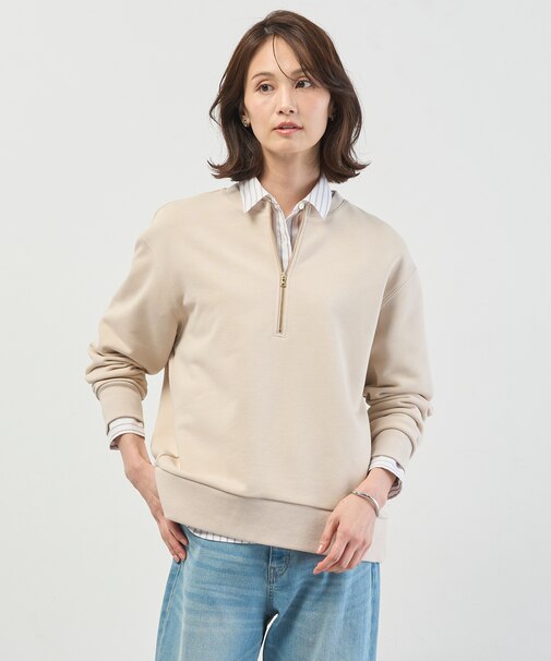 裏毛 ハーフジップ プルオーバー