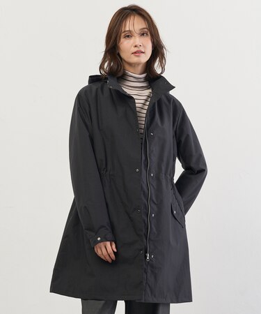 【2way】スパンライクナイロンタッサー フーデッド コート