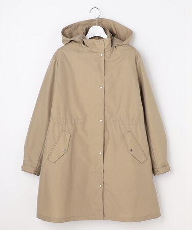 【2way】スパンライクナイロンタッサー フーデッド コート