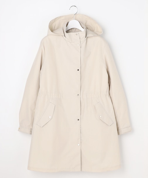 【2way】スパンライクナイロンタッサー フーデッド コート