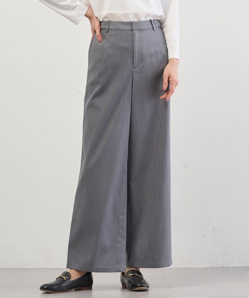 セルロースシャンブレー セミワイド パンツ