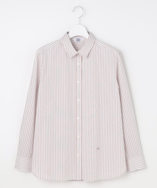 BEZコットンナイロン ストライプ シャツ ブラウス