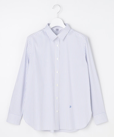 BEZコットンナイロン ストライプ シャツ ブラウス