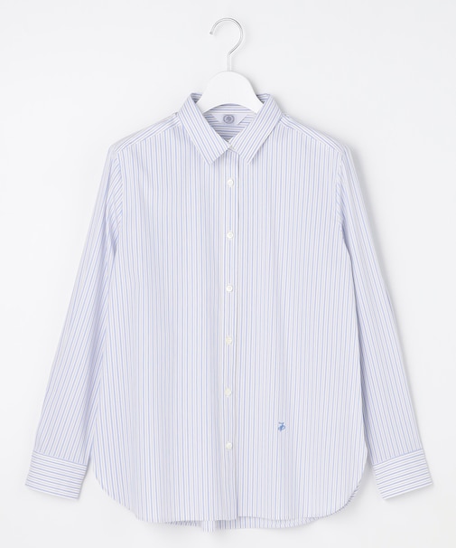 BEZコットンナイロン ストライプ シャツ ブラウス