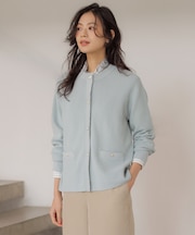 ORGANIC GASS COTTON クルーネック カーディガン