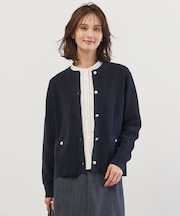 ORGANIC GASS COTTON クルーネック カーディガン