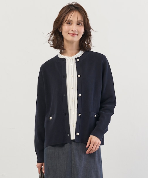 ORGANIC GASS COTTON クルーネック カーディガン