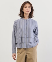 ストライプジャージー フリル カットソー