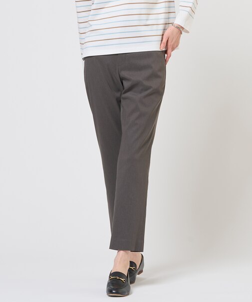 【WEB限定カラーあり】セルロースリネンストレッチ テーパード パンツ