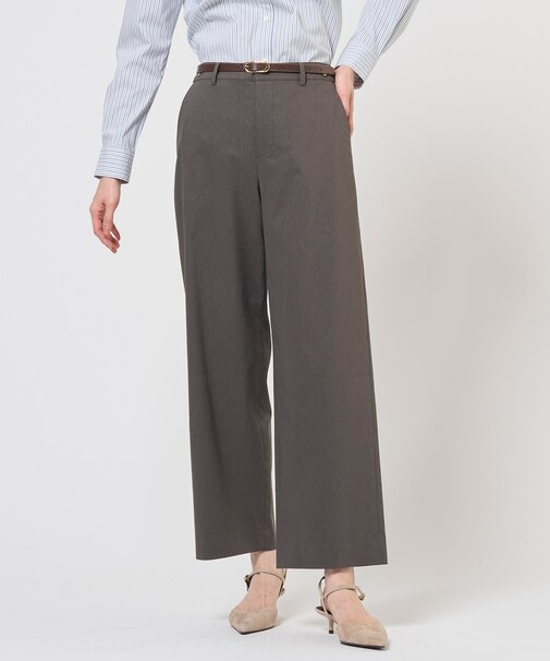 セルロースリネンストレッチ セミワイド パンツ