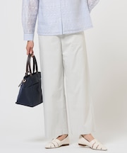 セルロースリネンストレッチ セミワイド パンツ