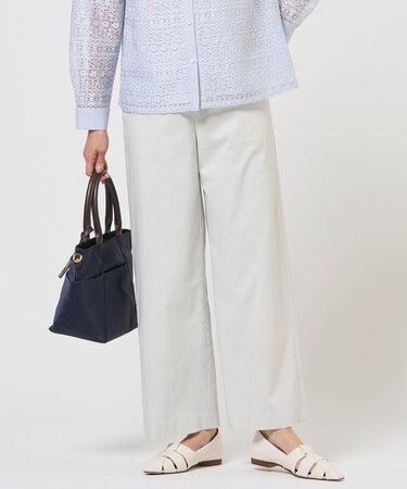 セルロースリネンストレッチ セミワイド パンツ