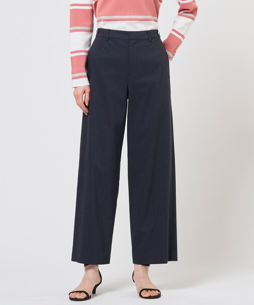 セルロースリネンストレッチ セミワイド パンツ