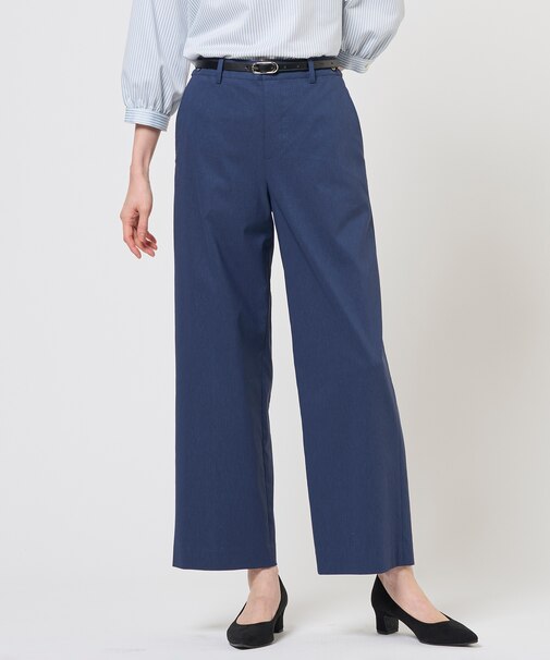 セルロースリネンストレッチ セミワイド パンツ