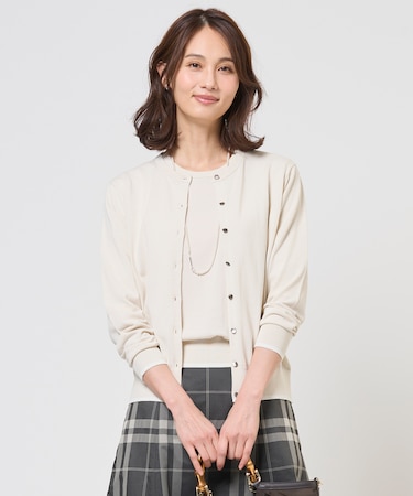 BASIC HT COTTON クルーネック カーディガン