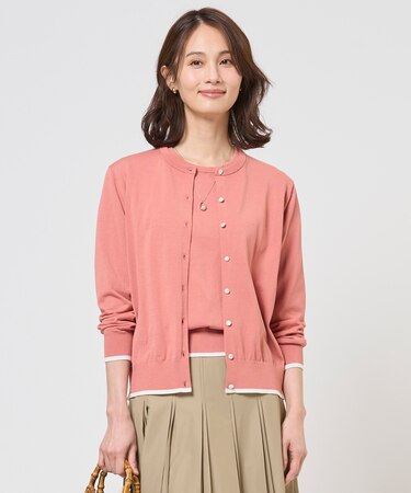 BASIC HT COTTON クルーネック カーディガン