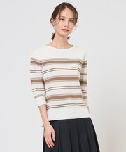 COTTON POLYESTER ボーダー ニット