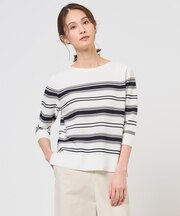 COTTON POLYESTER ボーダー ニット