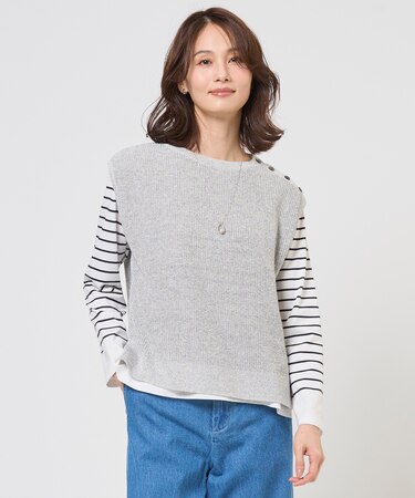 【WEB限定カラーあり】LINEN COTTON ニット ベスト