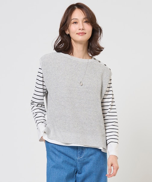 【WEB限定カラーあり】LINEN COTTON ニット ベスト