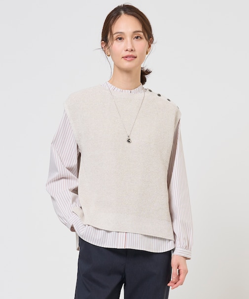 【WEB限定カラーあり】LINEN COTTON ニット ベスト