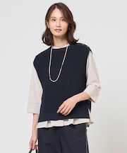 【WEB限定カラーあり】LINEN COTTON ニット ベスト