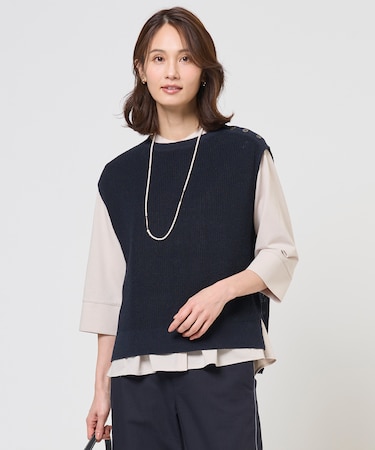 【WEB限定カラーあり】LINEN COTTON ニット ベスト