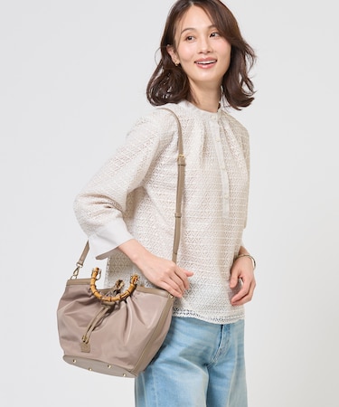 【2way】ギャザーバンブー トート バッグ