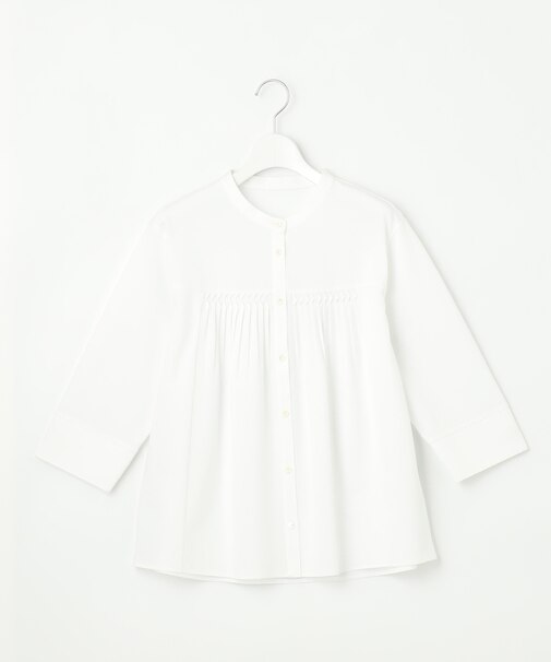 キャタピラシャツジャージー バンドカラー カットソー