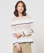 Cotton Acetate ブロッキング ボーダー ニット