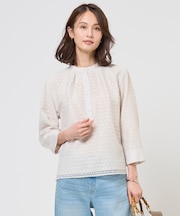 レースジャージー バンドカラー カットソー