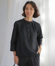 レースジャージー バンドカラー カットソー