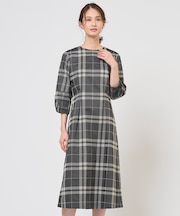 ブロックチェックジャガード ワンピース