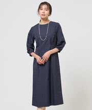 ブロックチェックジャガード ワンピース