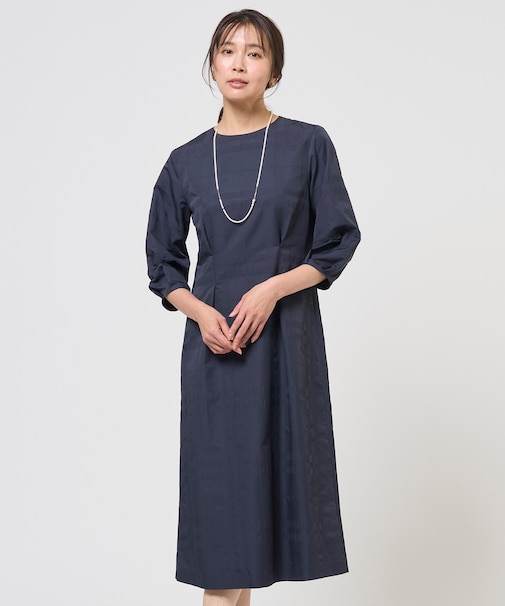 ブロックチェックジャガード ワンピース